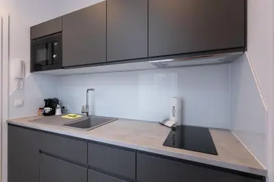 Küche/Küchenzeile in der Unterkunft WF-Apartment Westbahnhof