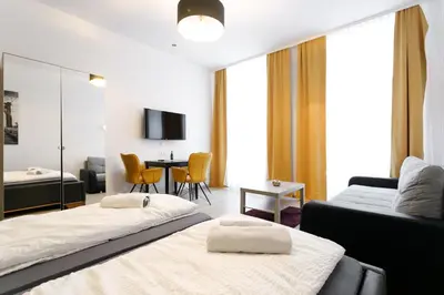 Ein Bett oder Betten in einem Zimmer der Unterkunft WF-Apartment Westbahnhof
