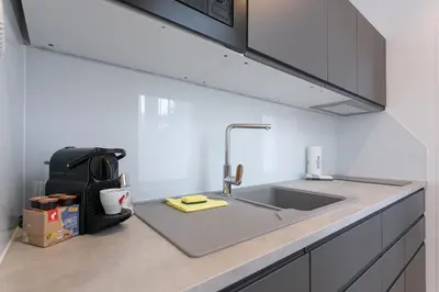 Küche/Küchenzeile in der Unterkunft WF-Apartment Westbahnhof