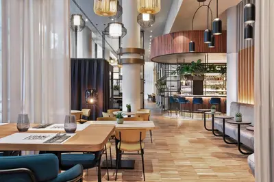 Ein Sitzbereich in der Unterkunft Courtyard by Marriott Vienna Prater/Messe