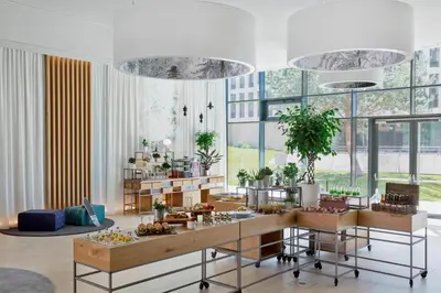 Ein Sitzbereich in der Unterkunft Courtyard by Marriott Vienna Prater/Messe