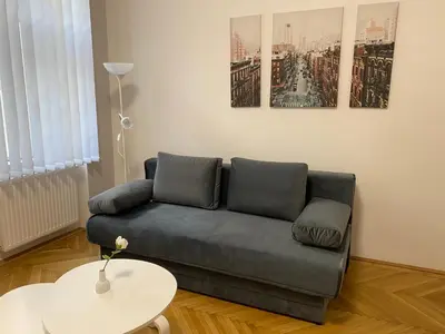 Ein Sitzbereich in der Unterkunft MQ Appartement