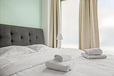 Ein Bett oder Betten in einem Zimmer der Unterkunft Beautiful Apartment city center