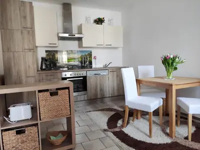 Küche/Küchenzeile in der Unterkunft Appartement Ferienhaus Sonnenhain