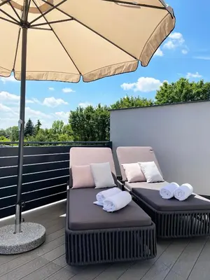 Ein Balkon oder eine Terrasse in der Unterkunft Haderer's Home - Bad Vöslau near Vienna