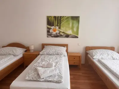 Ein Bett oder Betten in einem Zimmer der Unterkunft Apartment im Herzen von Neusiedl am See