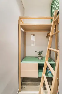 Ein Etagenbett oder Etagenbetten in einem Zimmer der Unterkunft ZEUS Design Mini Apartment Erlach #10