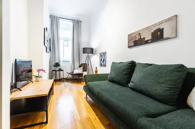 Ein Sitzbereich in der Unterkunft Stylish designed apartment in a calm district