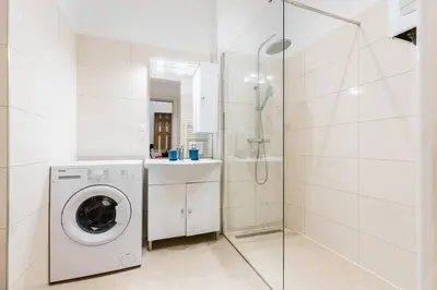 Ein Badezimmer in der Unterkunft Family apartment next to Danube river