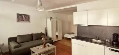 Küche/Küchenzeile in der Unterkunft Kardinal Studios