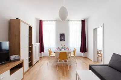 Ein Sitzbereich in der Unterkunft Vienna City Apartment Raffaelgasse