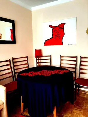 Ein Sitzbereich in der Unterkunft City terrace-apartment
