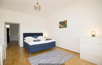 Ein Bett oder Betten in einem Zimmer der Unterkunft Gelassener Aufenthalt l LF9