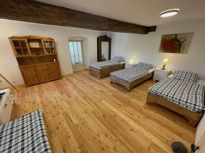 Ein Bett oder Betten in einem Zimmer der Unterkunft Hüdahof Niemtal