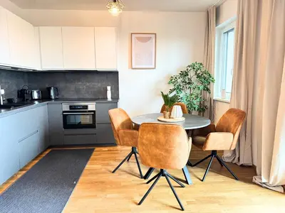 Küche/Küchenzeile in der Unterkunft Lake View Suite