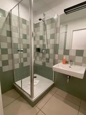 Ein Badezimmer in der Unterkunft easy-flat Hyrtlgasse - Comfortable Value Apartments