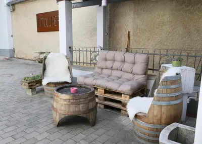 Ein Sitzbereich in der Unterkunft Appartment Weinbau Müllner