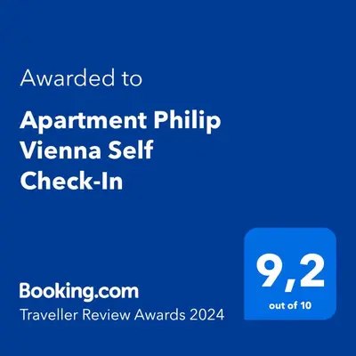 Ein Zertifikat, Auszeichnung, Logo oder anderes Dokument, das in der Unterkunft Apartment Philip Vienna Self Check-In ausgestellt ist