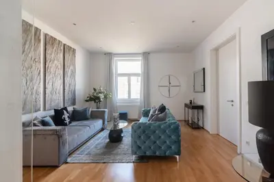 Ein Sitzbereich in der Unterkunft Belle Vienna Stay