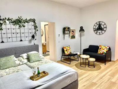 Ein Sitzbereich in der Unterkunft Design Apartment Vienna