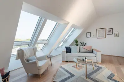 Ein Sitzbereich in der Unterkunft Sophienne Apartments