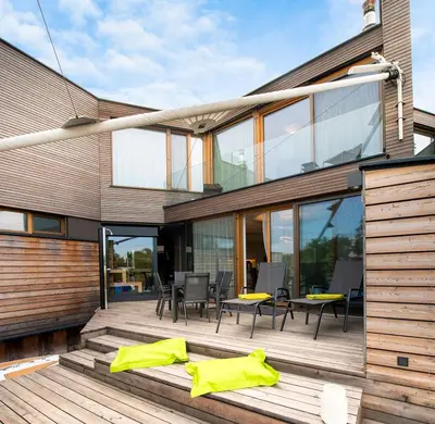 Ein Balkon oder eine Terrasse in der Unterkunft Seehaus SeeZeit - Am Hafen