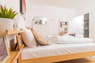 Ein Bett oder Betten in einem Zimmer der Unterkunft Cozy Apartment Siebenbrunn