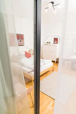 Ein Bett oder Betten in einem Zimmer der Unterkunft Cozy Apartment Siebenbrunn