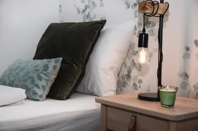 Ein Bett oder Betten in einem Zimmer der Unterkunft Great apartment with view and heated rooftop Pool