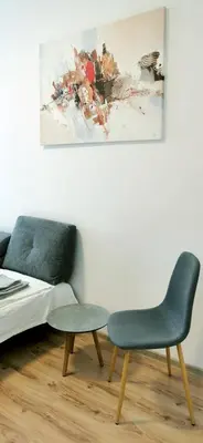 Ein Sitzbereich in der Unterkunft Bacher Apartment