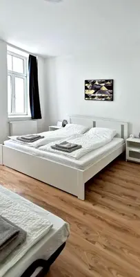 Ein Bett oder Betten in einem Zimmer der Unterkunft Bacher Apartment