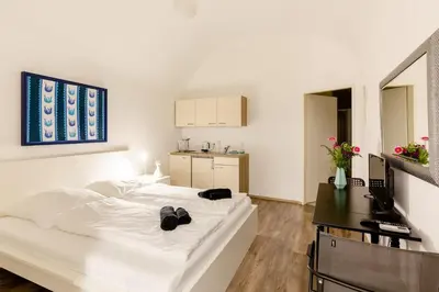 Ein Bett oder Betten in einem Zimmer der Unterkunft Air Condition I all sights in walking distance I 201 Mbit Wifi