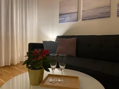 Ein Sitzbereich in der Unterkunft BIG Apartment Vienna