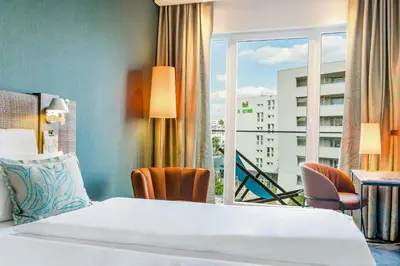 Ein Bett oder Betten in einem Zimmer der Unterkunft Motel One Wien-Prater