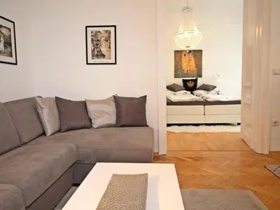 Ein Sitzbereich in der Unterkunft Ferienwohnung Kings