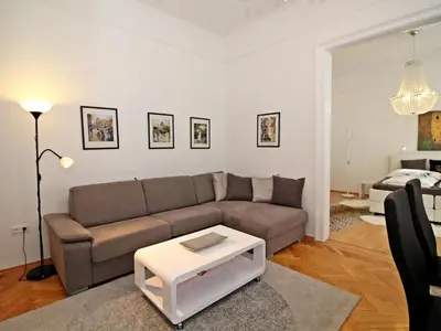 Ein Sitzbereich in der Unterkunft Ferienwohnung Kings