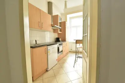 Küche/Küchenzeile in der Unterkunft UNIVERSUM APARTMENT 3