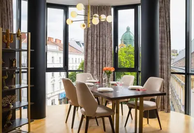 Ein Sitzbereich in der Unterkunft Abieshomes Serviced Apartments Schönbrunn