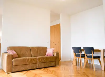 Ein Sitzbereich in der Unterkunft Nadland Apartments B7