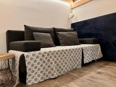 Ein Sitzbereich in der Unterkunft Ferienzimmer Seepark
