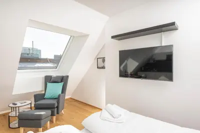 TV/Unterhaltungsangebot in der Unterkunft Rooftop Apartments mit großer Terrasse