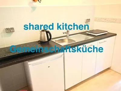 Küche/Küchenzeile in der Unterkunft Studios Liesingbach