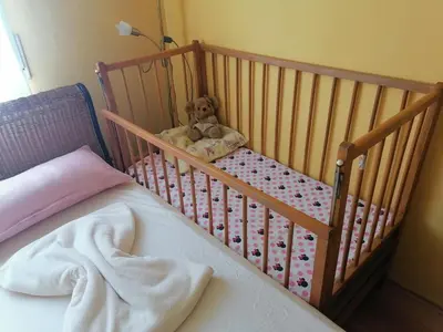 Ein Bett oder Betten in einem Zimmer der Unterkunft Gartenapartment Storchenblick