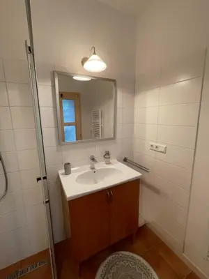 Ein Badezimmer in der Unterkunft Gartenapartment Storchenblick