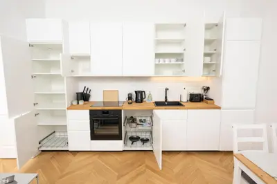 Küche/Küchenzeile in der Unterkunft Hideaway Brigittenau