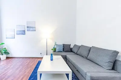 Ein Sitzbereich in der Unterkunft MODERN VIENNA by JR City Apartments