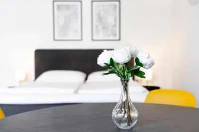 Ein Bett oder Betten in einem Zimmer der Unterkunft Beautiful apartment in Vienna's heart