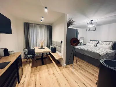 Ein Bett oder Betten in einem Zimmer der Unterkunft Schlafen in der Winzerie