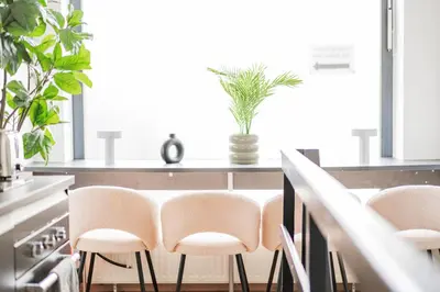 Ein Sitzbereich in der Unterkunft City Center Lofts