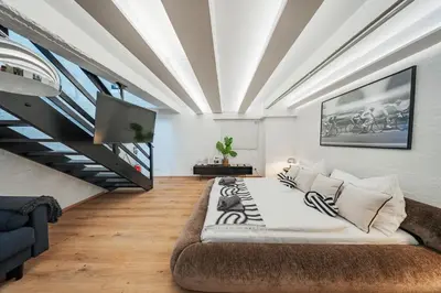 Ein Sitzbereich in der Unterkunft City Center Lofts